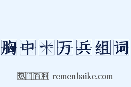胸中十万兵组词是什么意思的图片